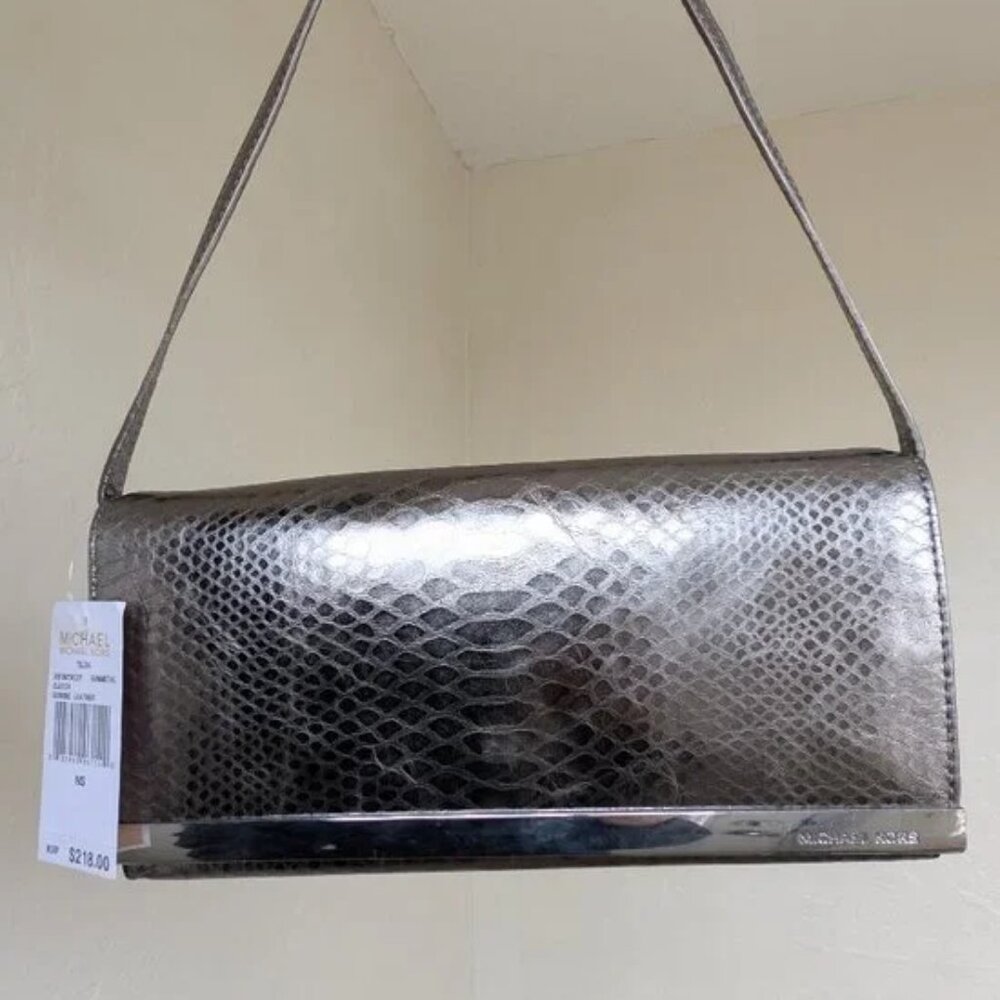 Michael Kors Metallic Snakeskin Shoulder Bag – NWT